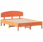 vidaXL Massivholzbett ohne Matratze Wachsbraun 120x190 cm Kiefernholz 3207236