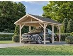 Palmako Einzelcarport Robert Holz Tauchgrundiert Grau 315 cm x 372 cm