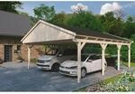 Skan Holz Carport Fichtelberg 618 cm x 808 cm Schwarze Schindeln Natur