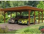 Skan Holz Carport Friesland 557 cm x 555 cm Nussbaum