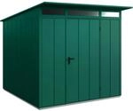 H&ouml;rmann Ger&auml;tehaus Elegant mit Pultdach Typ 2 RAL6005 Moosgr&uuml;n Einzelt&uuml;r