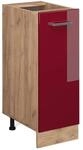 Vicco Apothekerschrank R-Line Bordeaux Hochglanz/Goldkraft Eiche 30 cm ohne
