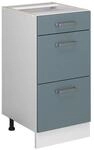 Vicco K&uuml;chenunterschrank R-Line Blau-Grau/Wei&szlig; 40 cm mit Schubladen ohne
