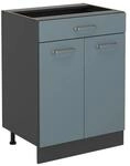 Vicco K&uuml;chenunterschrank R-Line Blau-Grau 60 cm mit Schublade ohne...