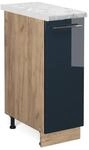 Vicco Apothekerschrank Fame-Line Dunkelblau Hochglanz/Goldkraft Eiche 30 cm AP...