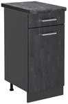 Vicco K&uuml;chenunterschrank R-Line Schwarz Beton Anthrazit 40 cm AP Anthrazit