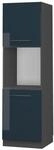 Vicco Herdumbauschrank Fame-Line Dunkelblau Hochglanz/Anthrazit 60 cm Offen