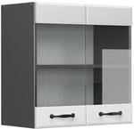 Vicco K&uuml;chenglasschrank R-Line Glash&auml;ngeschrank Wei&szlig; Landhaus/Anthrazit 60 cm