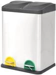 vidaXL Treteimer Edelstahl 36 L 663976