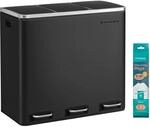 Songmics M&uuml;lleimer Pary 3 F&auml;cher x 18, Schwarz