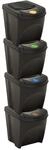 vidaXL Stapelbare M&uuml;lleimer 4 Stk Anthrazit 100 L 647784