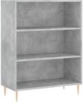 vidaXL B&uuml;cherregal Betongrau 69,5x32,5x90 cm Metall Holzwerkstoff