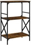 vidaXL B&uuml;cherregal 3 B&ouml;den R&auml;uchereiche 59x35x90,5 cm Holzwerkstoff