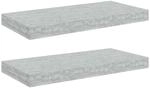 vidaXL Schweberegale 2 Stk Betongrau 50x23x3,8 cm MDF 326595