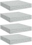 vidaXL Schweberegale 4 Stk Betongrau 23x23,5x3,8 cm MDF 326590