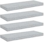 vidaXL Schweberegale 4 Stk Betongrau 60x23,5x3,8 cm MDF 326599