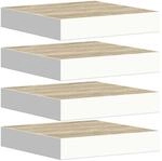 vidaXL Schweberegale 4 Stk Eichen-Optik und Wei&szlig; 23x23,5x3,8 cm MDF 326569