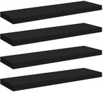 vidaXL Schweberegale 4 Stk Schwarz 80x23,5x3,8 cm MDF 323837