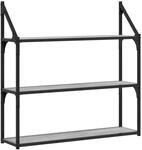 vidaXL Wandregal 3 F&auml;cher Grau Sonoma 80x21x78,5 cm Holzwerkstoff 835457