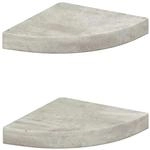 vidaXL Eck-Schweberegale 2 Stk Betongrau 25x25x3,8 cm MDF 326634