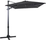 AXI Ampelschirm 300 cm x 200 cm Grau mit Hand&ouml;ffner