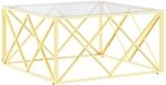 vidaXL Couchtisch 80x80x40 cm Edelstahl und Glas Modell 2