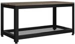 vidaXL Couchtisch Grau und Schwarz 90x45x45 cm MDF und Eisen