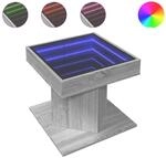 vidaXL LED-Couchtisch Grau Sonoma 50x50x45 cm Holzwerkstoff
