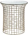 WOMO-DESIGN Beistelltisch Leeds 40cm Rund Herausnehmbare Transparente Glasplatte