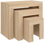 vidaXL Satztische 3-tlg. Sonoma-Eiche Holzwerkstoff Modell 2
