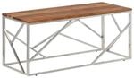 vidaXL Couchtisch Silbern Edelstahl und Massivholz Akazie Modell 6