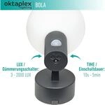 Oktaplex Alu Au&szlig;enleuchte mit Sensor Bola IP65 360&deg; 1600lm Warmwei&szlig; 15,7W