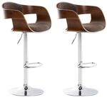 CLP 2er Set Barhocker Kingston Stoff Walnuss/Braun