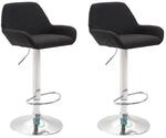 CLP 2er Set Barhocker Braga Stoff Schwarz/Chrom