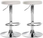 CLP 2er Set Barhocker Ponte Kunstleder Metall in Chromoptik/wei&szlig;