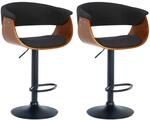 CLP 2er Set Barhocker Vestal walnuss/schwarz/Stoff