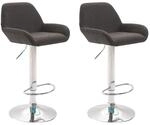CLP 2er Set Barhocker Braga Stoff Dunkelgrau/Chrom