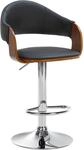 CLP Barhocker Nilse Kunstleder Walnuss/Schwarz/Chrom