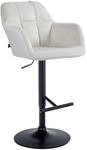 CLP Barhocker Natoma Samt Metall Matt Schwarz/Creme