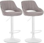 CLP 2er Set Barhocker Milet Stoff Metall Matt Weiss/Grau
