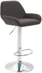 CLP Barhocker Braga Stoff Dunkelgrau/Chrom