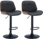 CLP 2er Set Barhocker Nova Kunstleder Walnuss/Schwarz