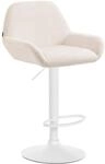 CLP Barhocker Braga Samt Creme/Wei&szlig;