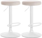 CLP 2er Set Barhocker Ponte Samt Metall Matt Weiss/Creme