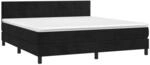 vidaXL Boxspringbett mit Matratze & LED Schwarz 180x200 cm Samt 3134419