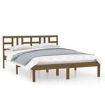 vidaXL Massivholzbett Honigbraun 200x200 cm1085848