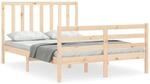 vidaXL Massivholzbett mit Kopfteil 140x190 cm1933166