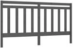 vidaXL Bett-Kopfteil Grau 206x4x100 cm Massivholz Kiefer 817812