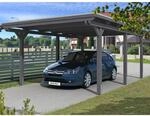 Skan Holz Einzelcarport Leimholz Schiefergrau 404 cm x 604 cm