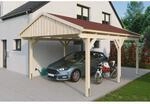 Skan Holz Carport Fichtelberg 423 cm x 566 cm Rote Schindeln Natur